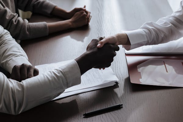 Handshake over contract documents